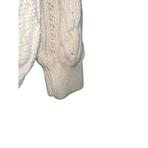 VTG American Eagle Fisherman Crewneck Sweater Knit Chunky Cable Ivory Men Large - Picture 3 of 7